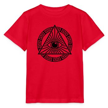 Illuminati Eye - T-shirt bio MINI CREATOR Stanley/Stella Enfant - rouge - Devant - Jaiden (125cm)
