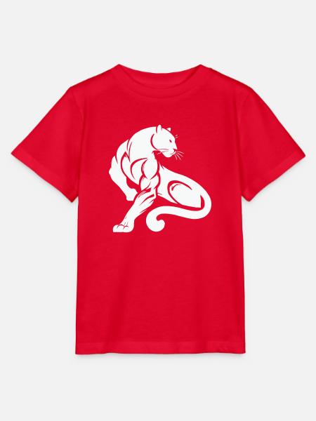 Panther Leopard - Stanley/Stella Kinder T-Shirt MINI CREATOR  - Rot