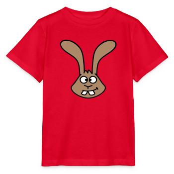 Rabbit looks squints grimace funny silly smile - Stanley/Stella MINI CREATOR Kids’ T-Shirt - red - Front - Jaiden (125cm)