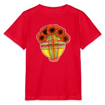 Ukrainische Puppe. Motanka. Mohnblumenmuster. - Stanley/Stella Kinder T-Shirt MINI CREATOR  - Rot - Vorne - Jaiden (125cm)