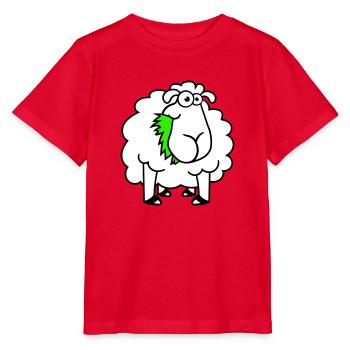 Schaf Frisst Gräser Gras Fressen Hungrig Lustig - Stanley/Stella Kinder T-Shirt MINI CREATOR  - Rot - Vorne - Jaiden (125cm)