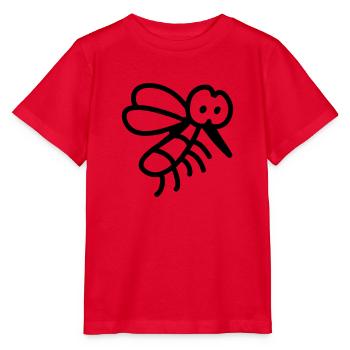 Mücke - Insekt - Line - Stanley/Stella Kinder T-Shirt MINI CREATOR  - Rot - Vorne - Jaiden (125cm)