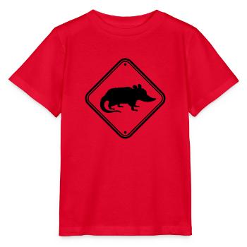 Gefahr Schild Opossum - Stanley/Stella Kinder T-Shirt MINI CREATOR  - Rot - Vorne - Jaiden (125cm)