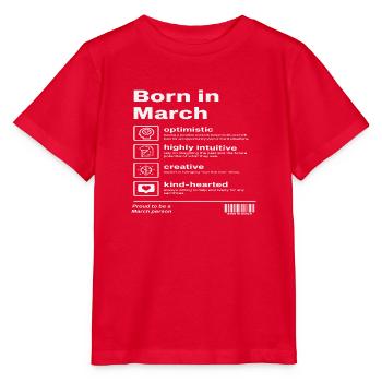 Born in March - Stanley/Stella Kinder T-Shirt MINI CREATOR  - Rot - Vorne - Jaiden (125cm)