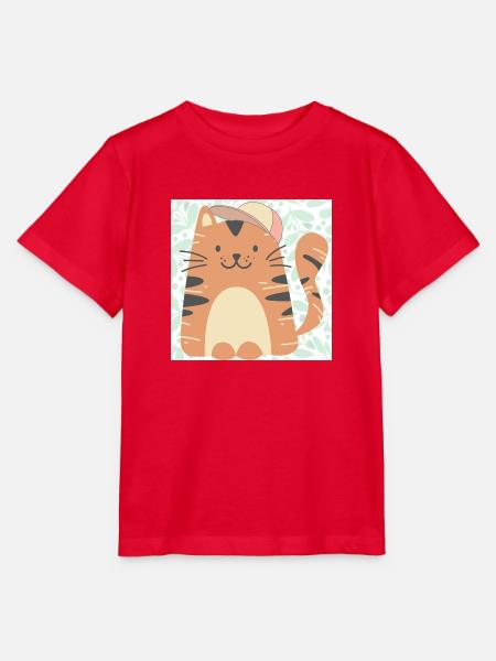 Glückliches Kätzchen. - Stanley/Stella Kinder T-Shirt MINI CREATOR - Rot