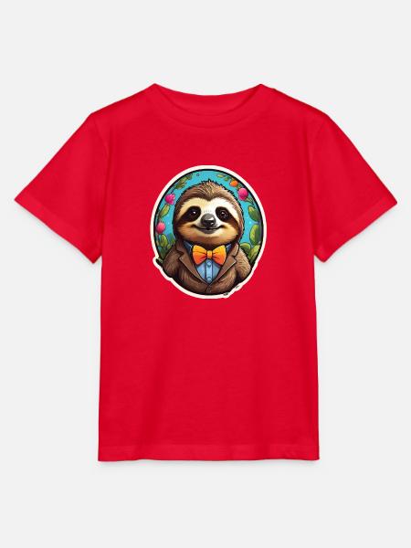 Lustiges Faultier Comic - Stanley/Stella Kinder T-Shirt MINI CREATOR  - Rot