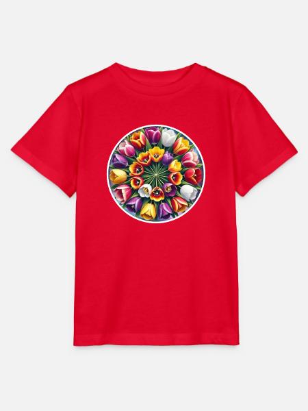 Tulpenkranz bunt - Stanley/Stella Kinder T-Shirt MINI CREATOR - Rot