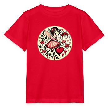 Valentine's Day Fairy Bleeding Heart Flowers - Stanley/Stella MINI CREATOR Kids’ T-Shirt - red - Front - Jaiden (125cm)