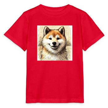 Drawing by Shiba Inu - Stanley/Stella MINI CREATOR Kids’ T-Shirt - red - Front - Jaiden (125cm)