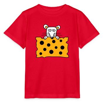 Souris Rat Derrière De Grands Trous Fromage Semble Drôle - T-shirt bio MINI CREATOR Stanley/Stella Enfant - rouge - Devant - Jaiden (125cm)