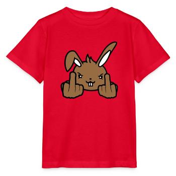 Lapin Majeur Montrer Méchant Coquin Insultant - T-shirt bio MINI CREATOR Stanley/Stella Enfant - rouge - Devant - Jaiden (125cm)