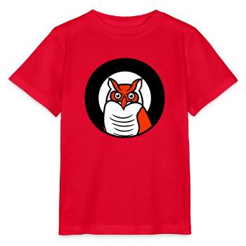 Eule Vogel Uhu Nachtvogel Schleiereule Kauz Comic - Stanley/Stella Kinder T-Shirt MINI CREATOR  - Rot - Vorne - Jaiden (125cm)