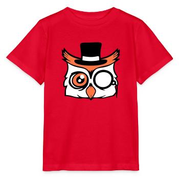 Sir hibou chapeau haut de forme monocle verres riches M. - T-shirt bio MINI CREATOR Stanley/Stella Enfant - rouge - Devant - Jaiden (125cm)