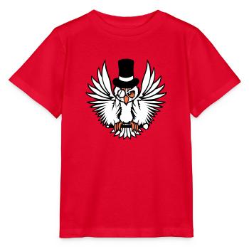 Sir Eule Zylinder Hut Monokel Brille reicher Herr - Stanley/Stella Kinder T-Shirt MINI CREATOR  - Rot - Vorne - Jaiden (125cm)