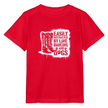 Parfait pour les amateurs de danse en ligne et les amoureux des chiens - T-shirt bio MINI CREATOR Stanley/Stella Enfant - rouge - Devant - Jaiden (125cm)