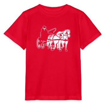 Kutsche Schimmel Percheron Fahrsport Geschenk Hufe - Stanley/Stella Kinder T-Shirt MINI CREATOR  - Rot - Vorne - Jaiden (125cm)