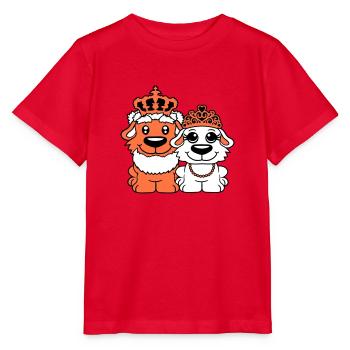 Deux Chiens Couronne Roi Reine Souverain Majesté - T-shirt bio MINI CREATOR Stanley/Stella Enfant - rouge - Devant - Jaiden (125cm)