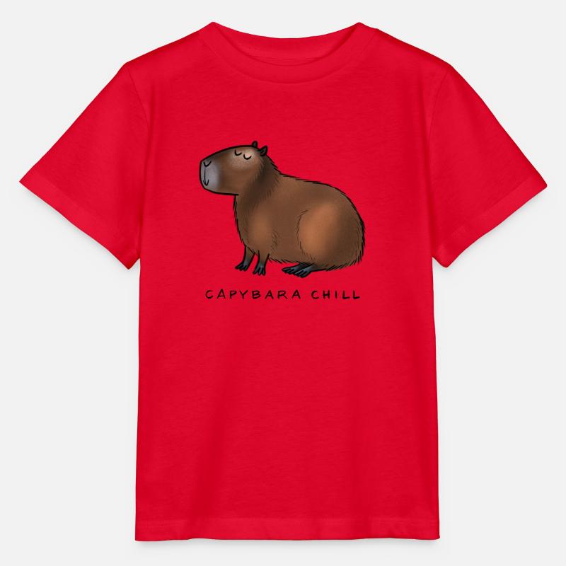 Capybara Chill - Stanley/Stella Kinder T-Shirt MINI CREATOR  - Rot