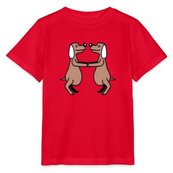 2 chiens gros ventre en surpoids dansant ensemble - T-shirt bio MINI CREATOR Stanley/Stella Enfant - rouge - Devant - Jaiden (125cm)