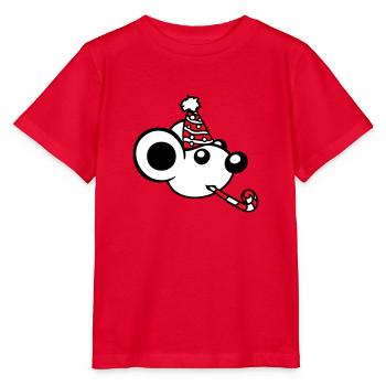Mouse Birthday Party Birthday Party Party Hat - Stanley/Stella MINI CREATOR Kids’ T-Shirt - red - Front - Jaiden (125cm)