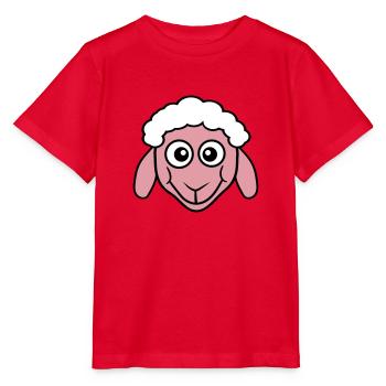 Sheep Face Head Cute Cute Lamb Cool Comic - Stanley/Stella MINI CREATOR Kids’ T-Shirt - red - Front - Jaiden (125cm)