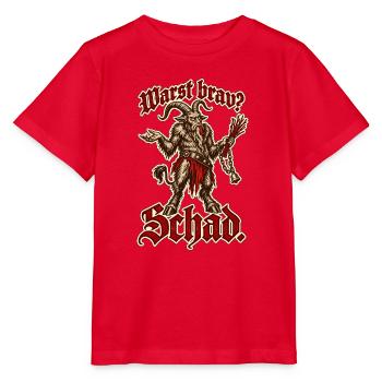 Krampus Warst brav Schad - Stanley/Stella Kinder T-Shirt MINI CREATOR  - Rot - Vorne - Jaiden (125cm)