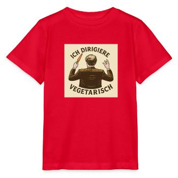 Dirigent Ich dirigiere vegetarisch - Stanley/Stella Kinder T-Shirt MINI CREATOR  - Rot - Vorne - Jaiden (125cm)