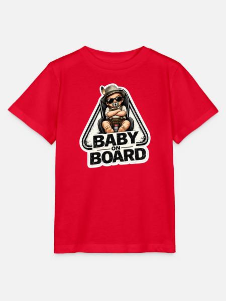 Baby on Board Sticker - Stanley/Stella Kinder T-Shirt MINI CREATOR - Rot