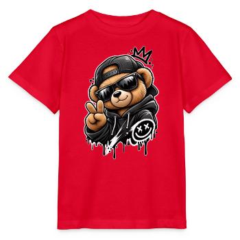 Graffiti Panda King Pullover Hoodie - Stanley/Stella MINI CREATOR Kids’ T-Shirt - red - Front - Jaiden (125cm)