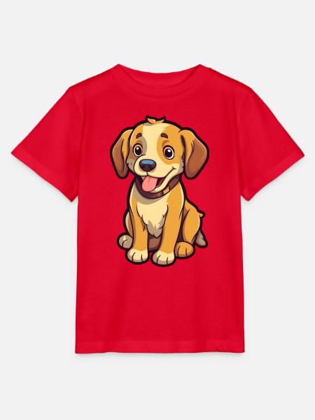 Kleiner, niedlicher Hund "Bailey" im Comic-Stil - Stanley/Stella Kinder T-Shirt MINI CREATOR  - Rot