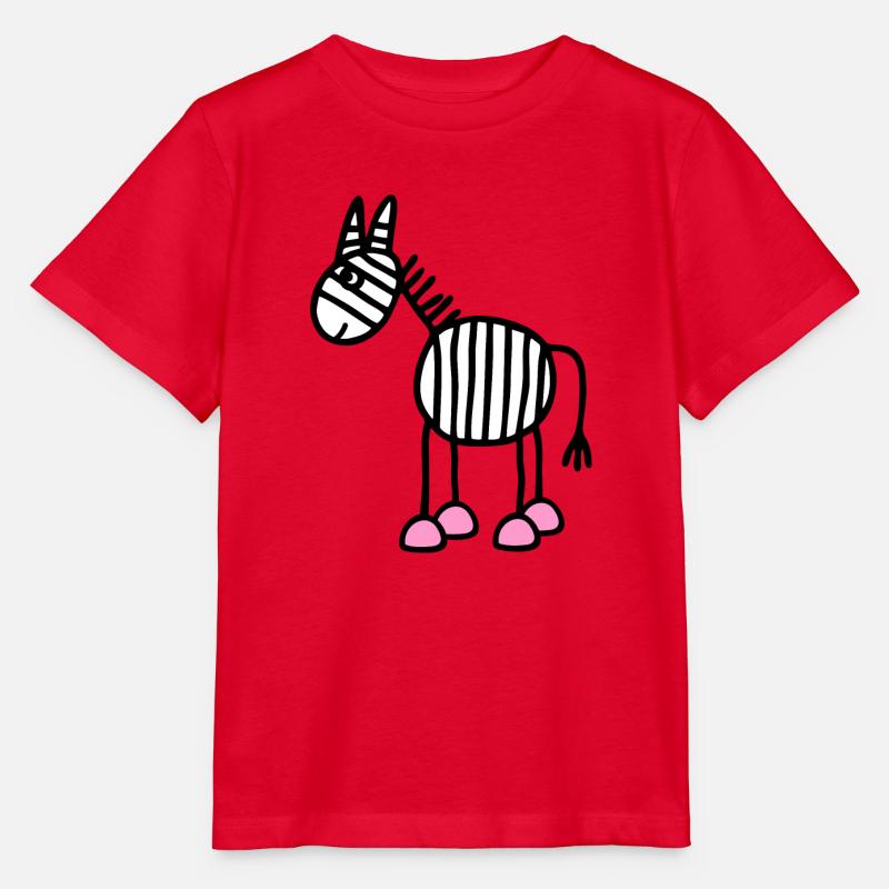 cheval bande à rayures Zebra - T-shirt bio MINI CREATOR Stanley/Stella Enfant - rouge