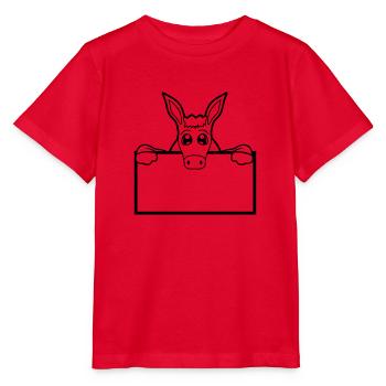 panneau mural mur moitié texte champ surface écrire - T-shirt bio MINI CREATOR Stanley/Stella Enfant - rouge - Devant - Jaiden (125cm)