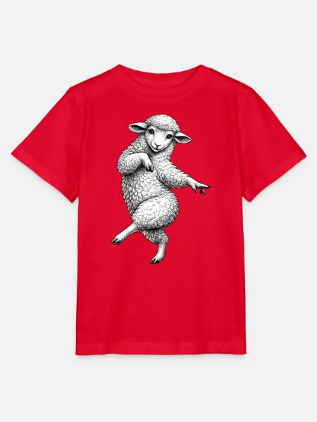 Tanzendes Lamm Sketch - Stanley/Stella Kinder T-Shirt MINI CREATOR - Rot