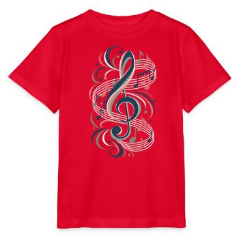 Musik Violinschlüssel Retro Melodie Noten - Stanley/Stella Kinder T-Shirt MINI CREATOR  - Rot - Vorne - Jaiden (125cm)