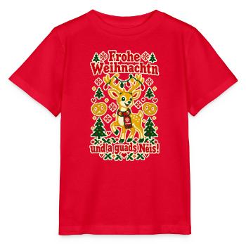Frohe Weihnachtn a guads Neis - Stanley/Stella Kinder T-Shirt MINI CREATOR  - Rot - Vorne - Jaiden (125cm)