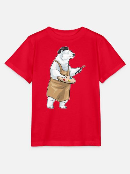 Eisbär Maler Pinsel Malen - Stanley/Stella Kinder T-Shirt MINI CREATOR - Rot