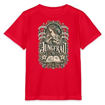 Jungfrau – Stilvoll, klug & bodenständig - Stanley/Stella Kinder T-Shirt MINI CREATOR  - Rot - Vorne - Jaiden (125cm)