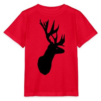 Hirsch - Geweih - Stanley/Stella Kinder T-Shirt MINI CREATOR  - Rot - Vorne - Jaiden (125cm)