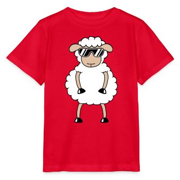Sheep Sunglasses Party Sheep Lamb Cute Cool - Stanley/Stella MINI CREATOR Kids’ T-Shirt - red - Front - Jaiden (125cm)