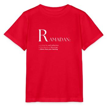 Design des Ramadan-Wörterbuch-Textstils - Stanley/Stella Kinder T-Shirt MINI CREATOR  - Rot - Vorne - Jaiden (125cm)