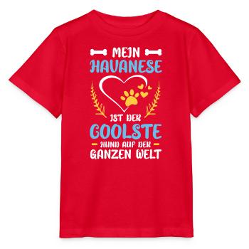 Mein Havanese: Coolster Hund Der Welt - Stanley/Stella Kinder T-Shirt MINI CREATOR  - Rot - Vorne - Jaiden (125cm)