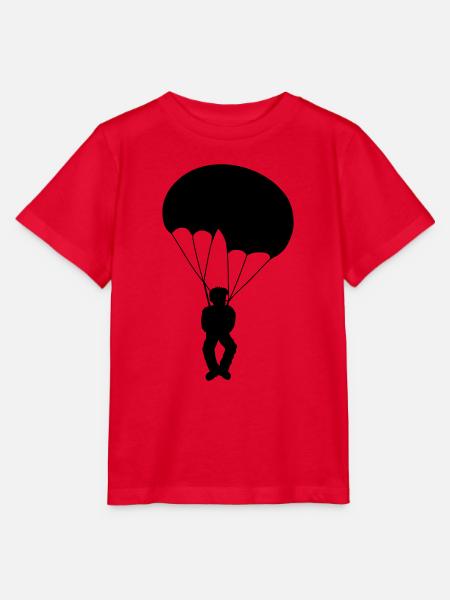 Silhouette Fallschirmspringer Design - Stanley/Stella Kinder T-Shirt MINI CREATOR - Rot