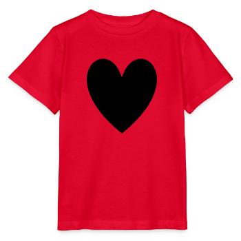 Herz schwarz - Stanley/Stella Kinder T-Shirt MINI CREATOR  - Rot - Vorne - Jaiden (125cm)