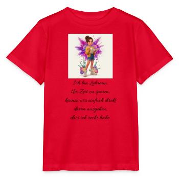 Lehrerin Merch-Direkt davon ausgehen - Stanley/Stella Kinder T-Shirt MINI CREATOR  - Rot - Vorne - Jaiden (125cm)