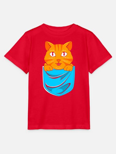 Tabby Katze - Stanley/Stella Kinder T-Shirt MINI CREATOR  - Rot