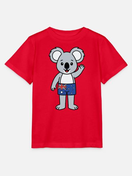 Australien-Koala - Stanley/Stella Kinder T-Shirt MINI CREATOR - Rot