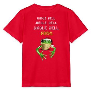 Jingle Bell Frog - Frosch mit Weihnachtsmütze - Stanley/Stella Kinder T-Shirt MINI CREATOR  - Rot - Vorne - Jaiden (125cm)