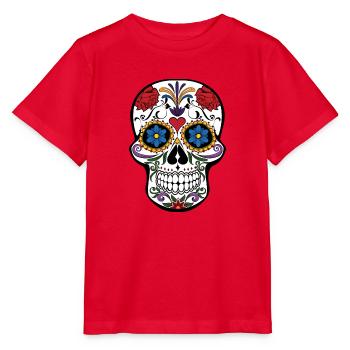 Totenkopf - Stanley/Stella Kinder T-Shirt MINI CREATOR  - Rot - Vorne - Jaiden (125cm)
