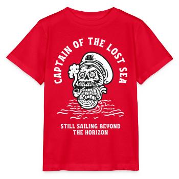 Captain Of The Lost Sea Pirat Skull Geschenk - Stanley/Stella Kinder T-Shirt MINI CREATOR  - Rot - Vorne - Jaiden (125cm)