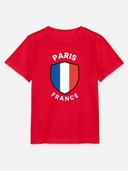 Pariser Flagge-Schild-Emblem - Stanley/Stella Kinder T-Shirt MINI CREATOR - Rot